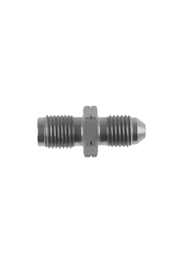 Close-up of a metallic racing part with threaded ends, used in Grand Prix racewear for high-performance motorsport applications.