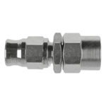 Close-up of a Goodridge 600 Straight Female fitting, showcasing its metallic construction and precise threading for high-performance hydraulic connections.