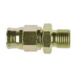 Close-up of a brass 1/8 BSP male fitting used in hydraulic and pneumatic systems.
