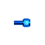 Blue Goodridge G-Line hose end fitting with female concave seat for racing applications.