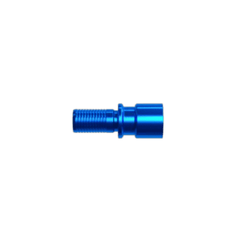 Blue anodised racing part for Grand Prix racewear, designed for high-performance motorsport applications.