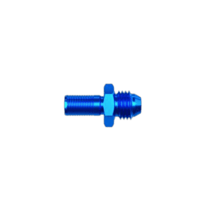 Blue Goodridge G-Line hose end straight male convex seat fitting for racing applications.