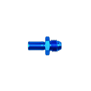 Blue Goodridge G-Line hose end straight male convex seat fitting for racing applications.