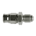 Close-up of a high-performance racing fitting used in Grand Prix racewear for secure fluid connections.