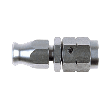 Close-up of a Goodridge -03 600 Swivel Female Convex fitting in metallic finish, showing detailed threading and design.