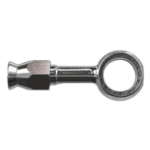 Close-up of a Goodridge 5092 Series Banjo Straight fitting, made of polished metal for high-performance automotive applications.