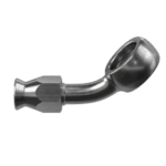 Grand Prix Racewear stainless steel banjo fitting with 45° angle for high-performance automotive applications.