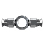 Goodridge Banjo Double Straight fitting for hydraulic brake and clutch systems, made of durable metal with a polished finish.