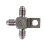 Grand Prix Racewear 3/8 JIC male fitting with lug for hydraulic or fuel line connections.