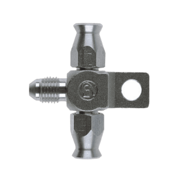Grand Prix Racewear high-pressure hose fitting with 3/8 JIC male and lug connections for racing applications.