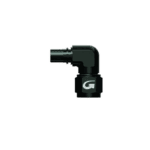 Grand Prix Racewear forged female concave seat 90° fitting, black with GPR logo, for high-performance automotive applications.