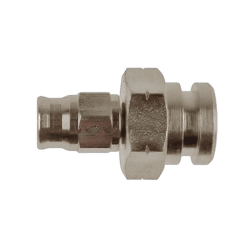 Close-up of a Goodridge female bulkhead concave JIC/UNF fitting for high-performance racing hoses.