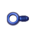Blue Grand Prix Racewear single male banjo fitting for motorcycle brake or clutch lines.