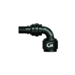 Grand Prix Racewear G-Flex fitting with double swivel and 90° swept tube female concave seat for racing applications.