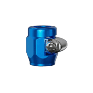 Grand Prix Racewear blue and silver hose finisher for 200 series hoses, durable and high-quality automotive part.