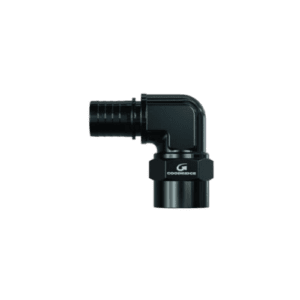 Grand Prix Racewear forged female concave seat 90º hose end for high-performance automotive applications.