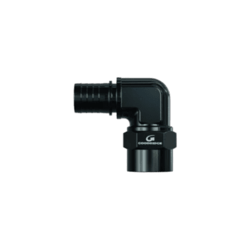 Grand Prix Racewear forged female concave seat 90º hose end for high-performance automotive applications.