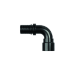 Grand Prix Racewear black 90-degree hose end fitting for high-performance racing applications.