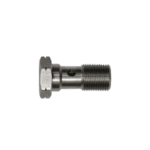 Close-up of a Goodridge metric single banjo bolt used in high-performance brake and fuel systems.