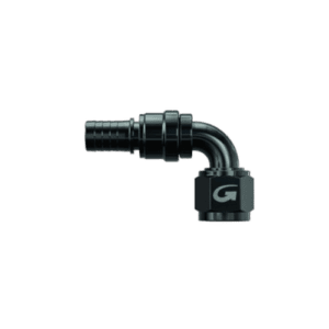 Grand Prix Racewear G-Line Ultra Hose End Double Swivel Swept Tube 90° Female Concave Seat for racing hoses.