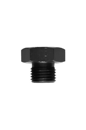 Close-up of a black racing bolt used in Grand Prix racewear for secure fastening and safety.