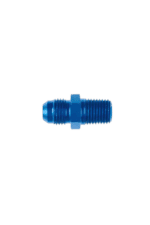 Blue male-male 3/4 JIC to NPT adapter fitting for hydraulic or racing applications.