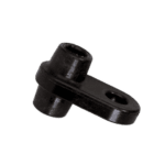 Black rubber automotive part, possibly a bushing or mount, used in vehicle suspension or engine components.