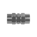 Close-up of a metal racing connector used in Grand Prix racewear for high-performance vehicle assembly.