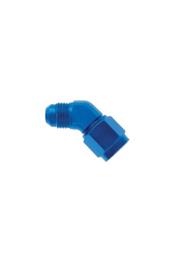 Blue racing car fuel fitting for Grand Prix Racewear, designed for high-performance motorsport applications.