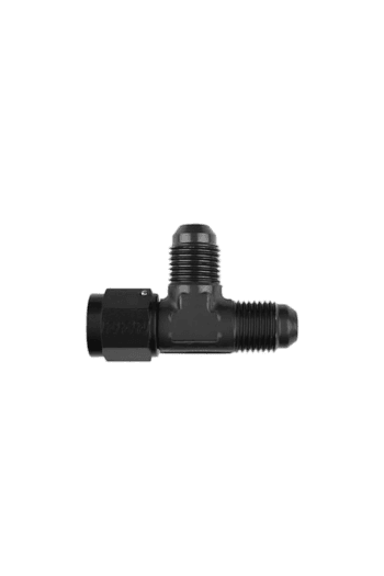 Black racing fuel quick disconnect fitting for Grand Prix Racewear, designed for high-performance motorsport applications.