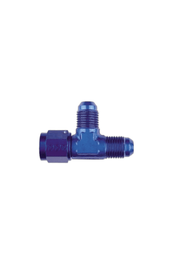 Blue racing fuel valve fitting for Grand Prix racewear, designed for high-performance motorsport applications.