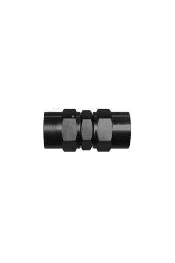 Close-up of a black racing car wheel nut, used in motorsport for secure wheel attachment.