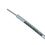 Close-up of a braided firesleeve with the 'Goodridge' logo, used for high-performance automotive and racing applications.