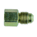 Close-up of a metal Grand Prix Racewear fitting with threaded end, used in high-performance automotive applications.