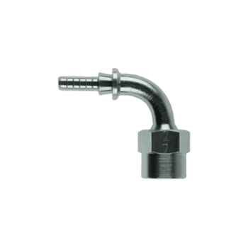 Grand Prix Racewear fitting with 1/8 BSP male thread and angled hose connector for racing applications.