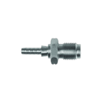 Close-up of a Goodridge S442 600 series metric straight male concave seat fitting in metallic finish.