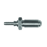 Close-up of a straight male bulkhead fitting for racing and automotive applications, made of durable metal.
