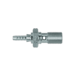 Grand Prix Racewear high-quality male swage fitting for automotive and racing applications, made of durable steel with precise threading.