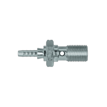Grand Prix Racewear high-quality male swage fitting for automotive and racing applications, made of durable steel with precise threading.