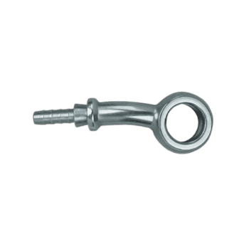 Goodridge -20°/20° Banjo Compound Left fitting for racing brake systems, made of durable metal.