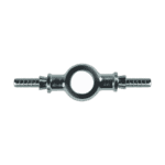 Grand Prix Racewear double-ended banjo fitting with plated finish for motorcycle brake systems.