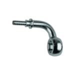 Grand Prix Racewear 90° Side Banjo Extended Neck fitting for motorcycle brake and clutch systems.
