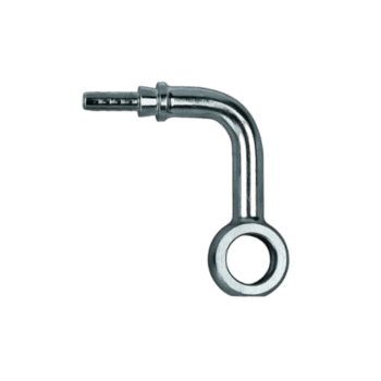 Grand Prix Racewear 90° Banjo Extended Neck Side Bend fitting for automotive applications.