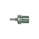 Close-up of a metal female concave bulkhead fitting for high-performance racing applications.