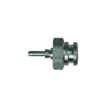 Close-up of a metal hydraulic fitting with a C-groove hex for secure connection, suitable for high-pressure applications.