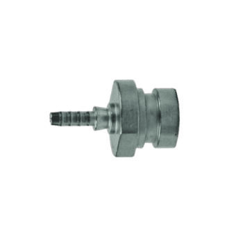 Close-up of a Goodridge -S768 straight female concave C-groove hose fitting with M10x1.0 thread and 17mm HEX for racing applications.