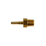 Close-up of a brass Goodridge -S816 straight male NPT fitting for hydraulic hoses, 1/8" size, used in racing and automotive applications.