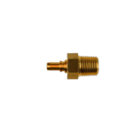 Close-up of a brass Goodridge -S816 Straight Male NPT fitting for hydraulic or pneumatic systems.