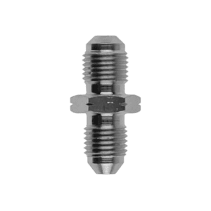 Stainless steel JIC male to metric male adaptor for racing applications, 3/8 JIC to M10 x 1.00.