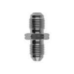 Stainless steel JIC male to metric male adaptor for high-performance racing applications.
